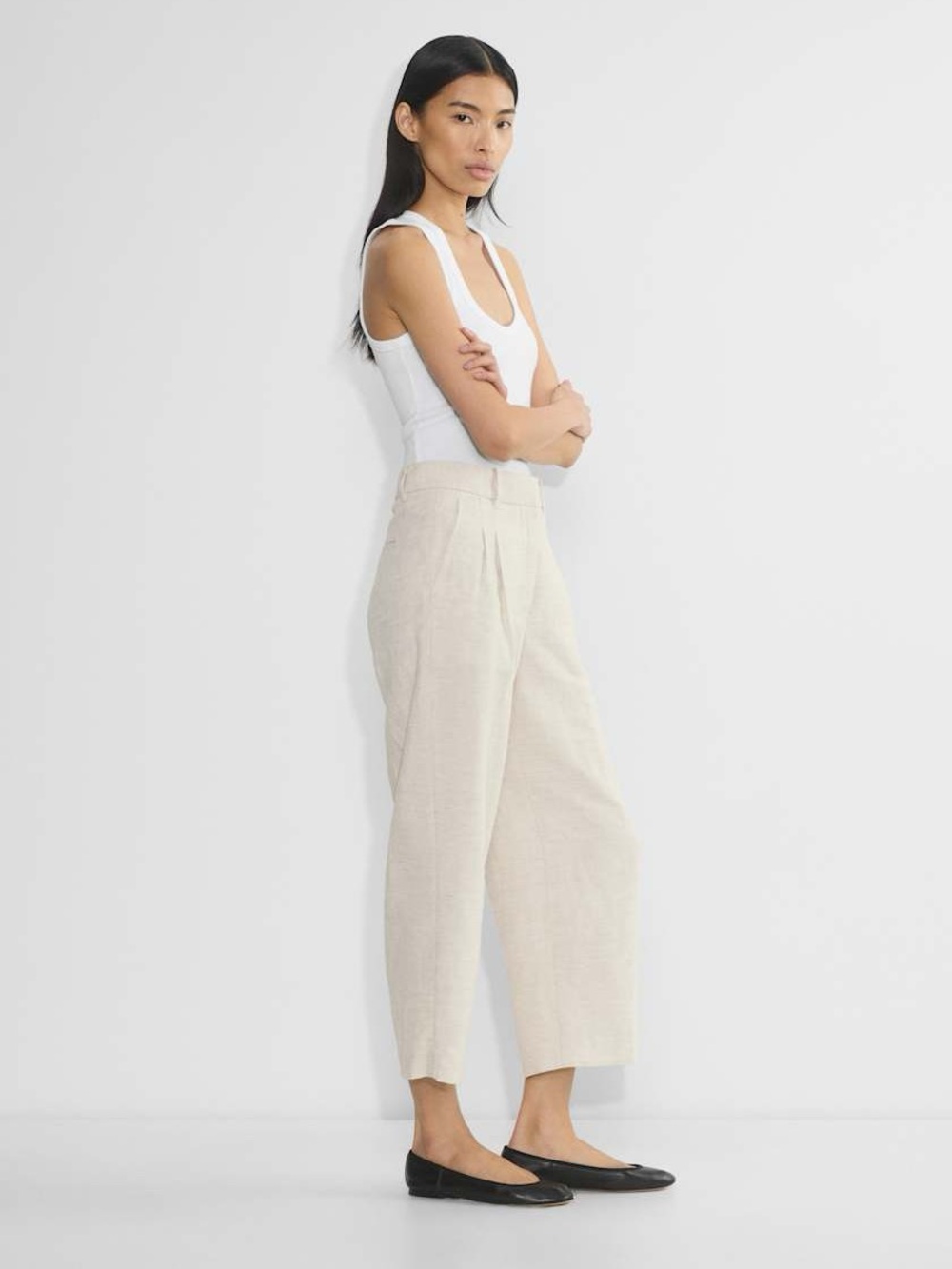 Aritzia Wilfred The Effortless Pant Cropped - CruiseLinen Ecru Size 2